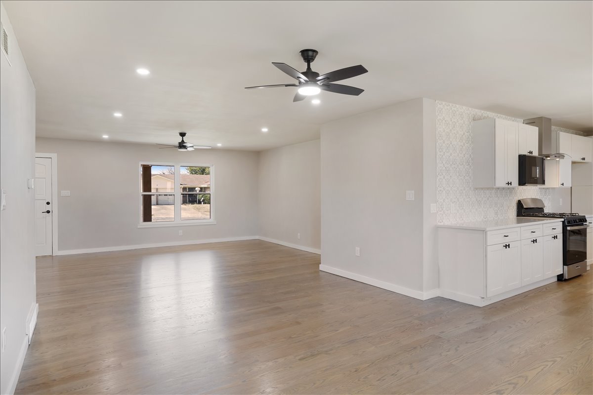 Open floor plan after a full home remodel
